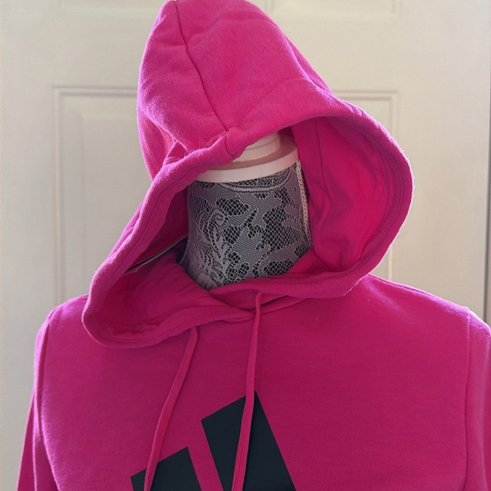 adidas Bright Pink Logo Hoodie NWT - Picture 4 of 6